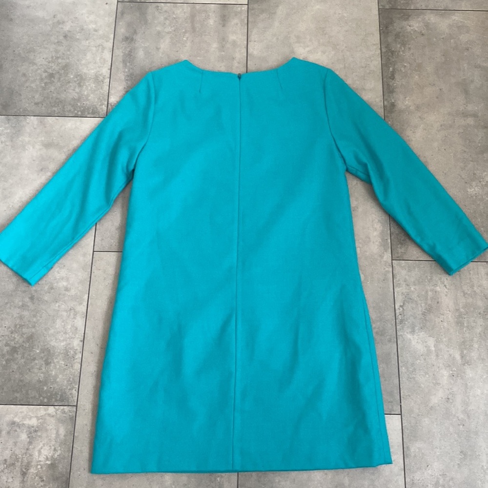 J. Crew teal shift dress career has pockets 3/4 sleeve size 4 - Picture 2 of 9